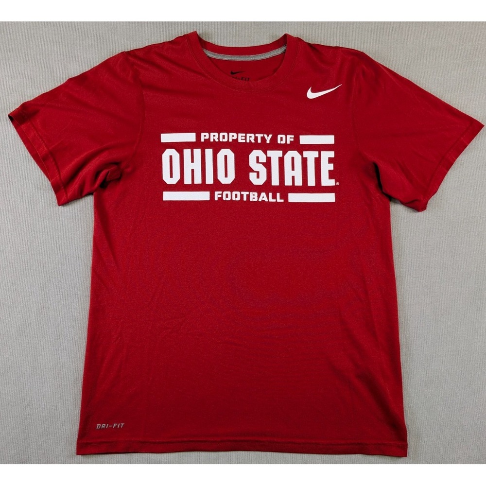 Ohio State Buckeyes Shirt Mens Small Red Nike Dri-Fit Training Football OSU